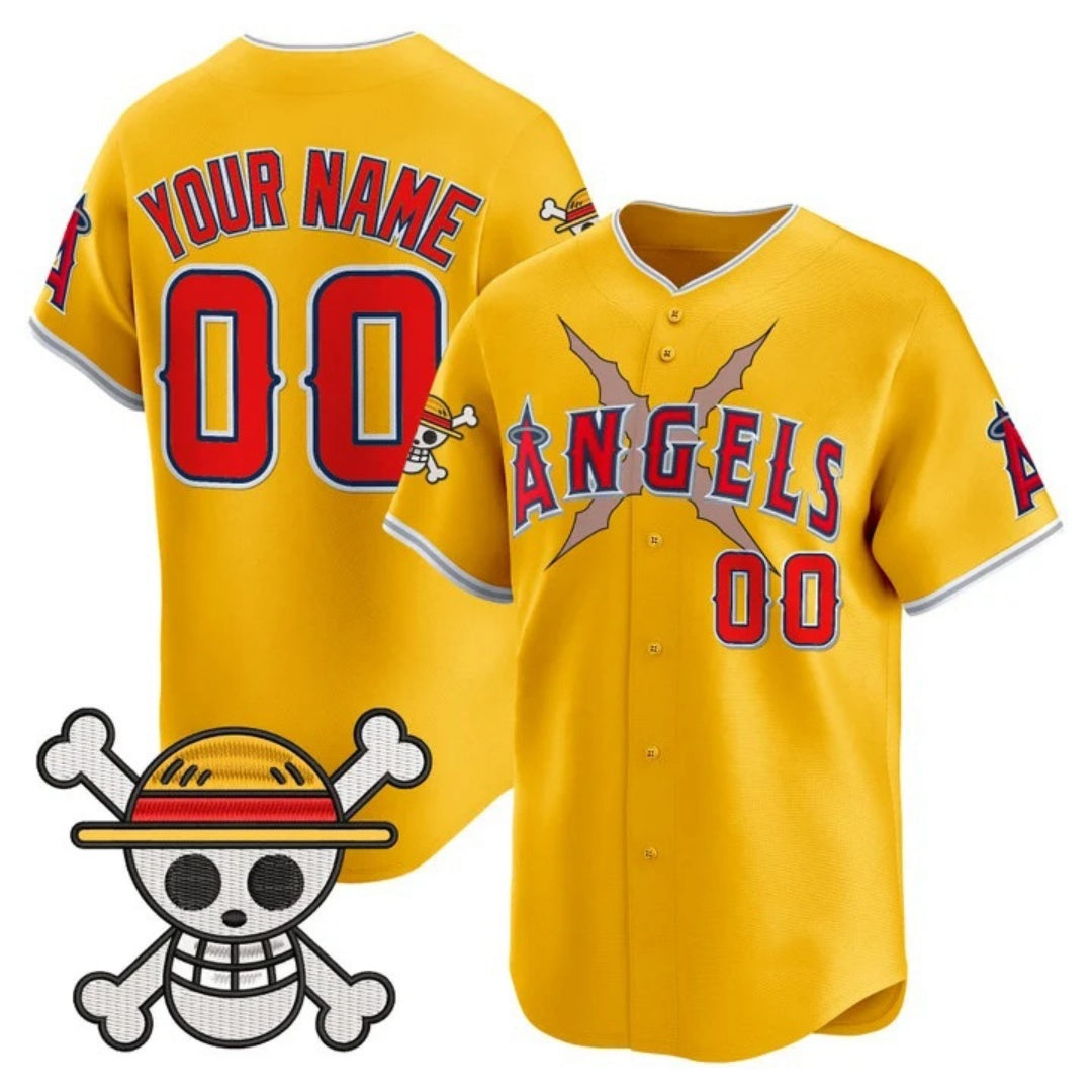 Custom Los Angeles Angels x One Piece Gold JEROMEN Vapor Premier Limited Jersey - Stitched