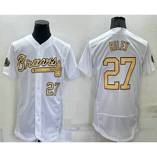Atlanta Braves #27 Austin Riley Number White JEROMEN 2022 All Star Stitched Flex Base Jersey
