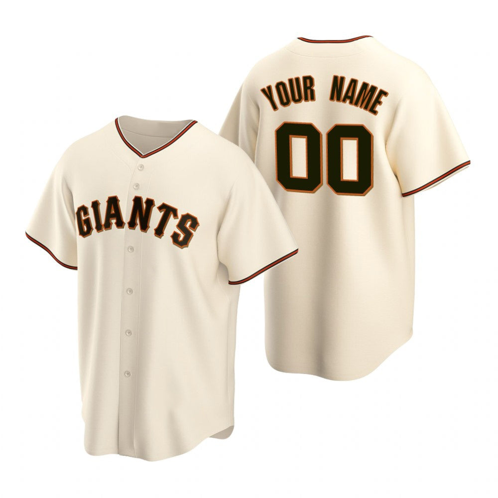 Custom San Francisco Giants Cream JEROMEN Stitched Cool Base Home Jersey
