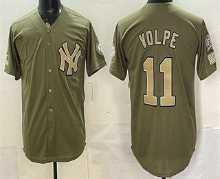 New York Yankees #11 Anthony Volpe Olive JEROMEN 2026 Armed Forces Day Jersey