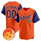 Custom Detroit Tigers x Dragon Ball Royal Orange JEROMEN Vapor Premier Limited Jersey - All Stitched