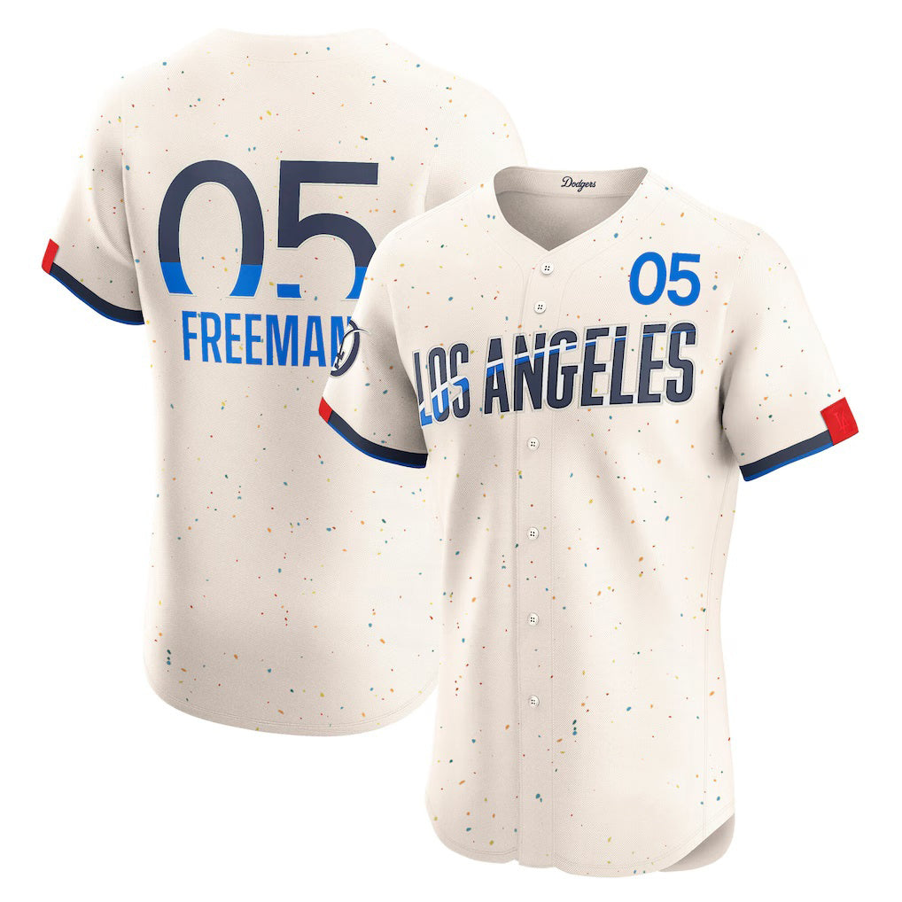 Los Angeles Dodgers #5 Freddie Freeman Cream JEROMEN City Connect Elite Jersey