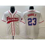 Atlanta Braves #23 Michael Harris II White JEROMEN Cool Base With Patch Stitched Jersey 2