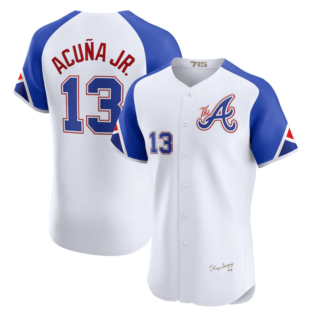 Atlanta Braves #13 JEROMENld Acu?a Jr. White JEROMEN City Connect Elite Jersey