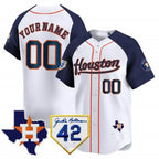 Custom Houston Astros 2024 Jackie Robinson Patch Vapor Premier Limited Jersey ¨C White 3 JEROMEN