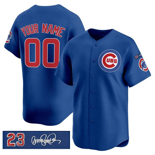 Custom Chicago Cubs Active Player Royal JEROMEN 'Ryne Sandberg Tribute' Vapor Limited V3 Stitched Jersey