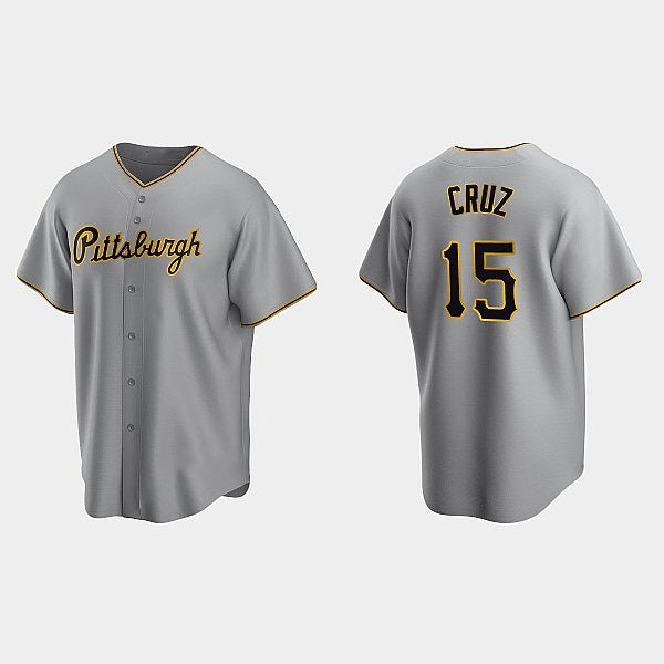 Pittsburgh Pirates #15 Oneil Cruz Gray JEROMEN Road Cool Base Jersey