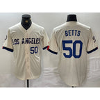 Los Angeles Dodgers #50 Mookie Betts Number Cream JEROMEN 2024 City Connect Limited Stitched Jerseys
