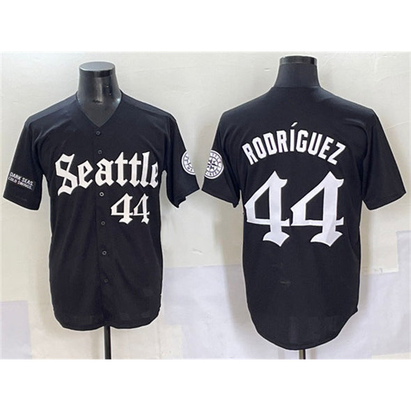 Seattle Mariners #44 Julio Rodr¨ªguez Black JEROMEN 'Deep Sea Gothic Edition' Vapor Premier Limited Stitched Jersey