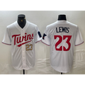 Minnesota Twins #23 Royce Lewis Number White JEROMEN Stitched Cool Base Jerseys