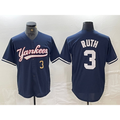 New York Yankees #3 Babe Ruth Number Navy JEROMEN Cool Base Stitched Jersey