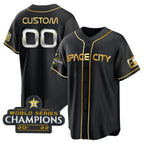 Custom Houston Astros Active Player Black Gold JEROMEN 2022 World Series Stitched Jersey
