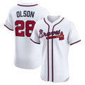 Atlanta Braves #28 Matt Olson White JEROMEN Home Elite Player Jersey