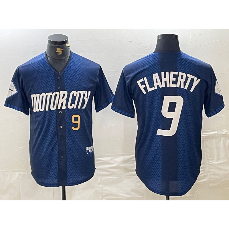Detroit Tigers #9 Jack Flaherty Number 2024 Navy JEROMEN City Connect Cool Base Limited Stitched Jersey 2