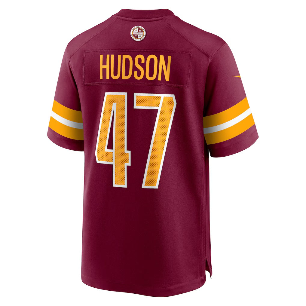 W.Commanders #47 Khaleke Hudson Burgundy JEROMEN Game Jersey