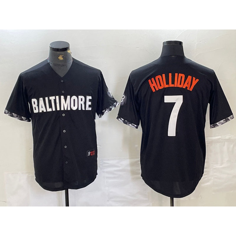 Baltimore Orioles #7 Jackson Holliday Black JEROMEN 2023 City Connect Cool Base Stitched Jersey