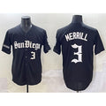 San Diego Padres #3 Jackson Merrill Black JEROMEN Gothic Edition Vapor Limited Stitched Jersey
