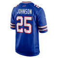 B.Bills #25 Ty Johnson Royal JEROMEN Team Game Jersey