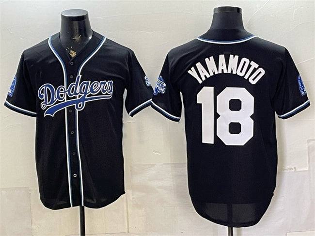 Los Angeles Dodgers #18 Yoshinobu Yamamoto B2B Champs 2026 Black JEROMEN Out Style Vapor Limited Stitched Jersey