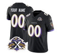 Custom B.Ravens Active Player Black JEROMEN 2023 F.U.S.E With Patch Throwback Vapor Limited Stitched Jersey
