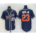 San Diego Padres #23 Fernando Tatis Jr Navy Blue JEROMEN Stitched Cool Base Throwback Jersey