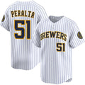Milwaukee Brewers #51 Freddy Peralta White JEROMEN Alternate Limited Stitched Jersey