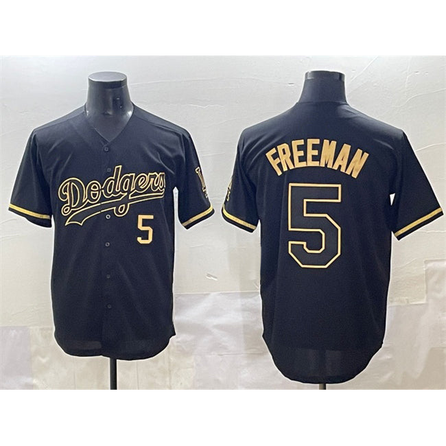 Los Angeles Dodgers #5 Freddie Freeman Black Gold JEROMEN Limited Stitched Jersey
