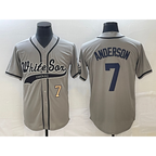Chicago White Sox #7 Tim Anderson Number Grey JEROMEN Cool Base Stitched Jersey