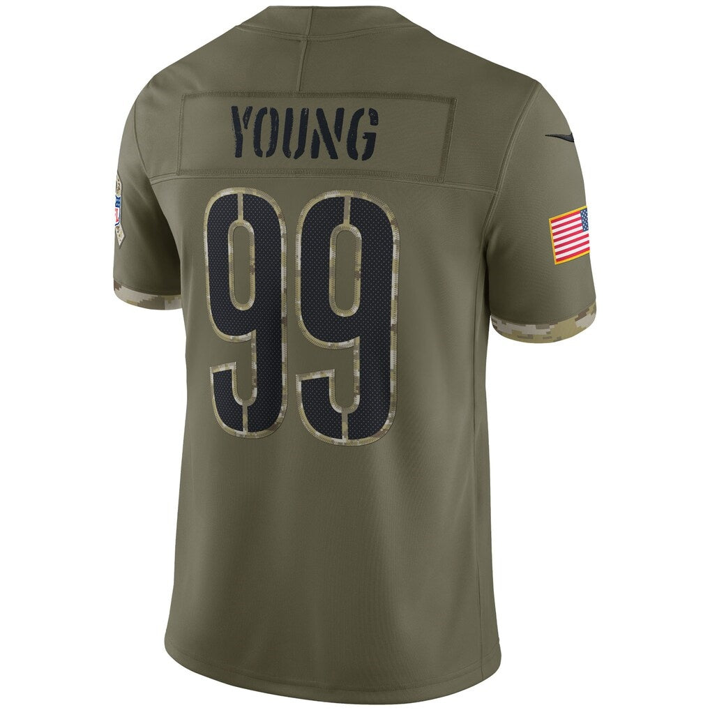 W.Commanders #99 Chase Young Olive JEROMEN Salute To Service Limited Jersey