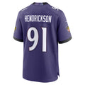 B.Ravens #91 Trey Hendrickson Purple JEROMEN Team Game Jersey