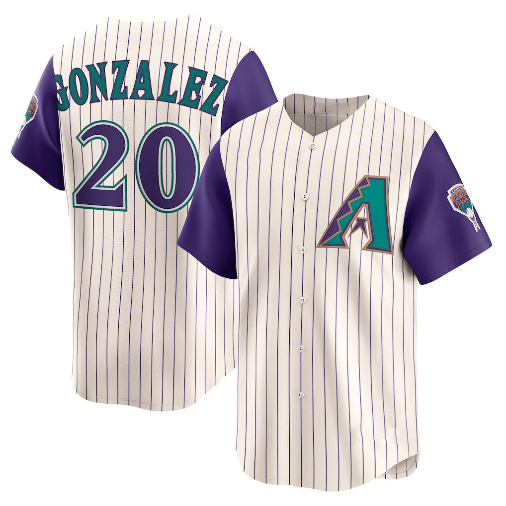 Arizona Diamondbacks #20 Luis Gonzalez Cream JEROMEN Throwback Cooperstown Collection Limited Jersey