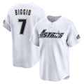 Houston Astros #7 Craig Biggio White JEROMEN Throwback Cooperstown Collection Limited Jersey