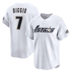 Houston Astros #7 Craig Biggio White JEROMEN Throwback Cooperstown Collection Limited Jersey