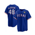 Texas Rangers #48 Jacob DeGrom Royal JEROMEN 2023 World Series Cool Base Stitched Jersey