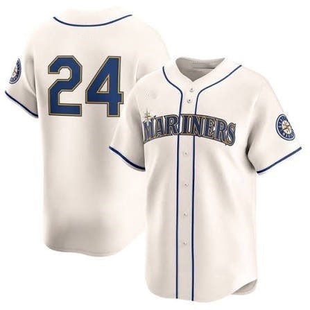 Seattle Mariners #24 Ken Griffey Jr. Cream JEROMEN Cool Base Jersey