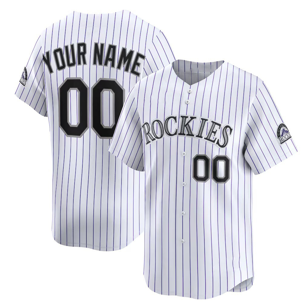 Custom Colorado Rockies White JEROMEN Home Limited Jersey