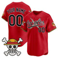 Custom Baltimore Orioles x One Piece Red JEROMEN Vapor Premier Limited Jersey - Stitched