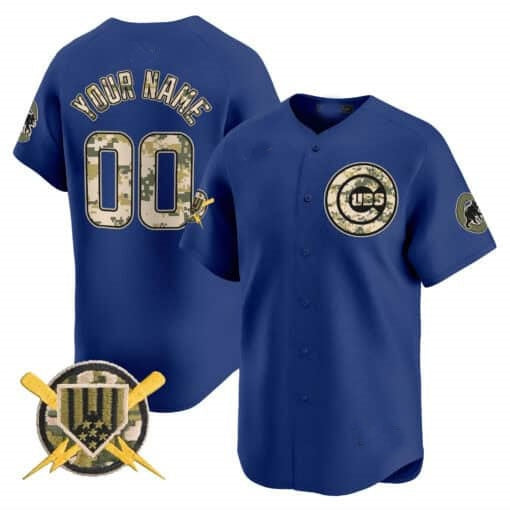 Custom Chicago Cubs Armed Forces Day Vapor Premier Limited Jersey ¨C Royal JEROMEN