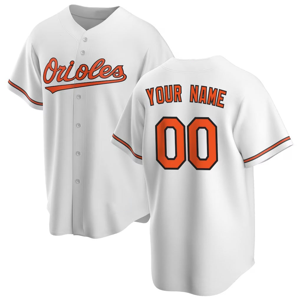 Custom Baltimore Orioles White JEROMEN Home Replica Jersey