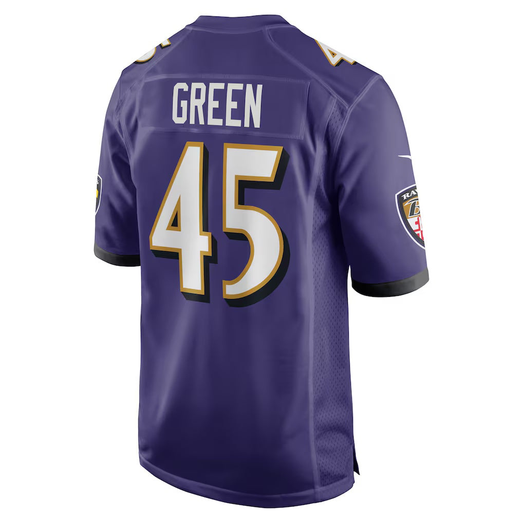 B.Ravens #45 Mike Green Purple JEROMEN Team Game Jersey