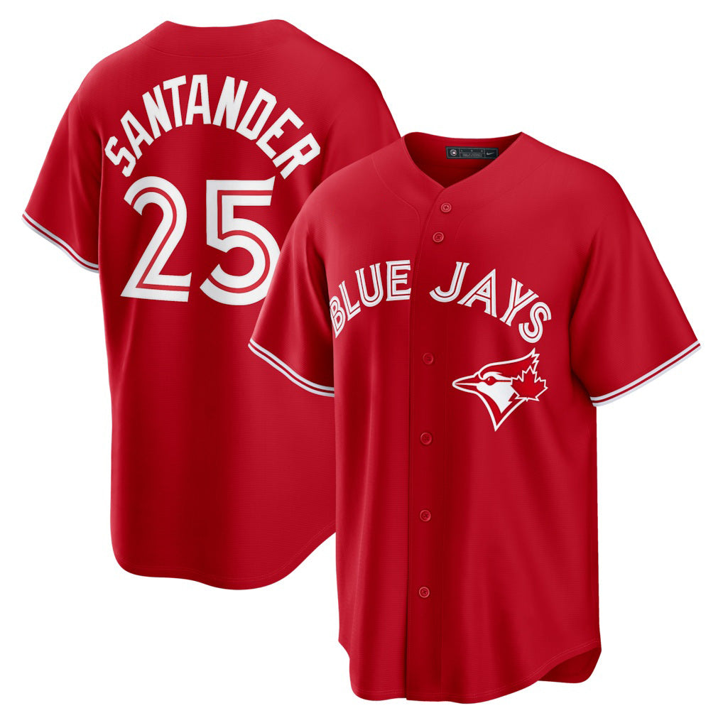 Toronto Blue Jays #25 Anthony Santander Red JEROMEN Canada Day Replica Jersey