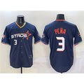 Houston Astros #3 Jeremy Pena Navy JEROMEN 2025 City Connect With Texas Patch Limited Stitched Jersey