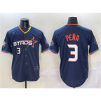 Houston Astros #3 Jeremy Pena Navy JEROMEN 2025 City Connect With Texas Patch Limited Stitched Jersey