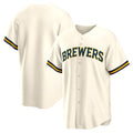 Milwaukee Brewers Cream JEROMEN Home Replica Team Jersey