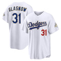 Los Angeles Dodgers #31 Tyler Glasnow White JEROMEN 2026 Gold Collection Stadium Jersey