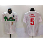 Philadelphia Phillies #5 Bryson Stott White Green JEROMEN Cool Base Stitched Jerseys