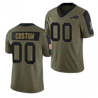 Custom B.Bills Olive JEROMEN ACTIVE PLAYER 2021 Salute To Service Limited Stitched Jersey