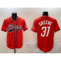 Detroit Tigers #31 Riley Greene Orange JEROMEN With Patch Cool Base Stitched Jersey 2