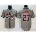 Houston Astros #27 Jose Altuve Gray JEROMEN With Patch Cool Base Stitched Jersey