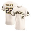 Milwaukee Brewers #22 Christian Yelich Cream JEROMEN Home Elite Player Jersey